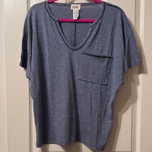 BiBi Women's Heather Blue V-Neck Tee
